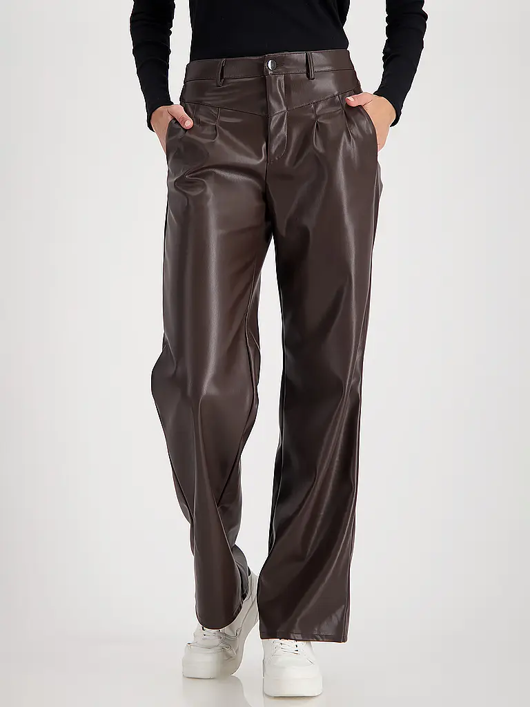 MONARI | Pantaloni wide leg effetto pelle | 