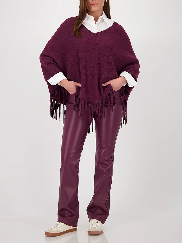 MONARI | Poncho - Mantella | Rosso scuro