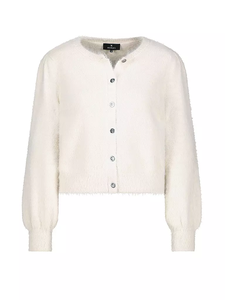 MONARI | Produktname: Jäckchen
Marke: MONARI
Farbe: creme
Kategorien: Mode,Damen
Tags: Große Größen

Ärmellänge: Langarm
Ausschnitt: Rundhalsausschnitt
Material: Poliacrilico/acrilico,Maglia
Musterung: Tinta unita
Stil: Glamour | Crema