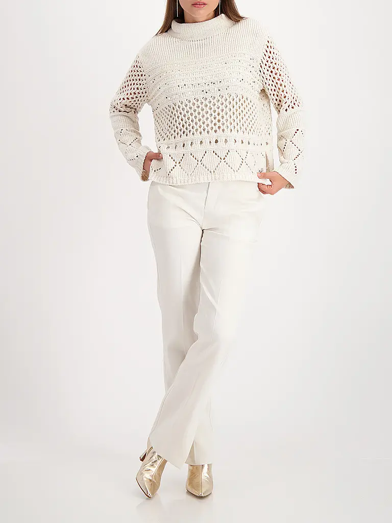 MONARI | Pullover
Marke: MONARI
Farbe: beige
Kategorien: Mode,Damen

Ärmellänge: Langarm
Material: Strick,Polyester / Polyamid,Viskose
Kragenform: Stehkragen
Musterung: Unifarben
Passform (Oberbekleidung): Regular
Stil: Glamour
Details: Strickmuster | Beige