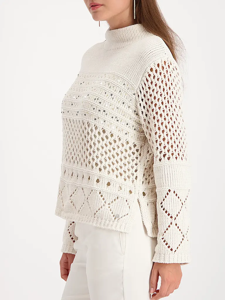 MONARI | Pullover
Marke: MONARI
Farbe: beige
Kategorien: Mode,Damen
Ärmellänge: Langarm
Material: Strick,Polyester / Polyamid,Viskose
Kragenform: Stehkragen
Musterung: Unifarben
Passform (Oberbekleidung): Regular
Stil: Glamour
Details: Strickmuster |