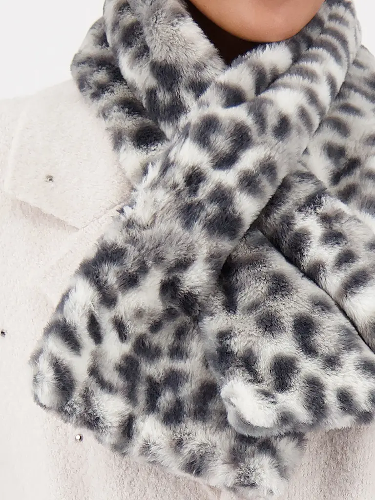 MONARI | Sciarpa effetto pelliccia | Grigio chiaro