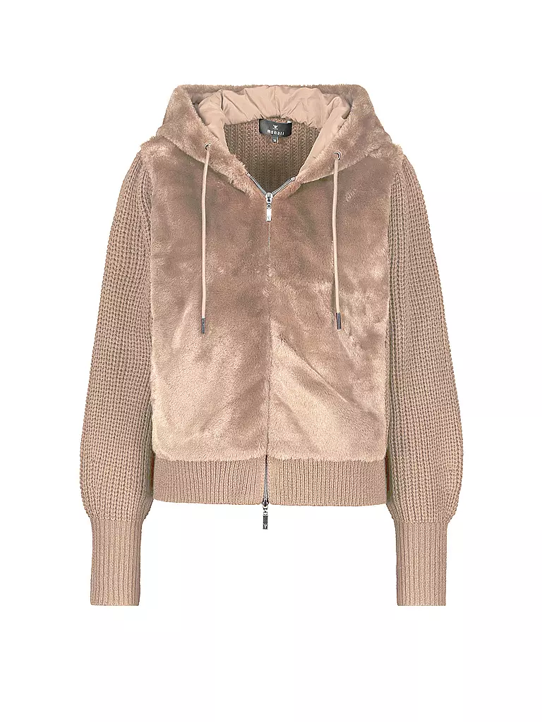 MONARI | Strickjacke in Felloptik | Beige