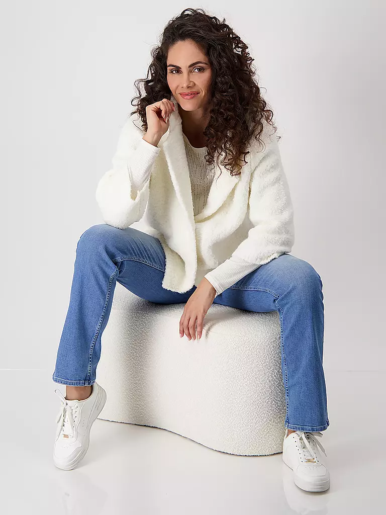 MONARI | Strickjacke in Felloptik | Crema
