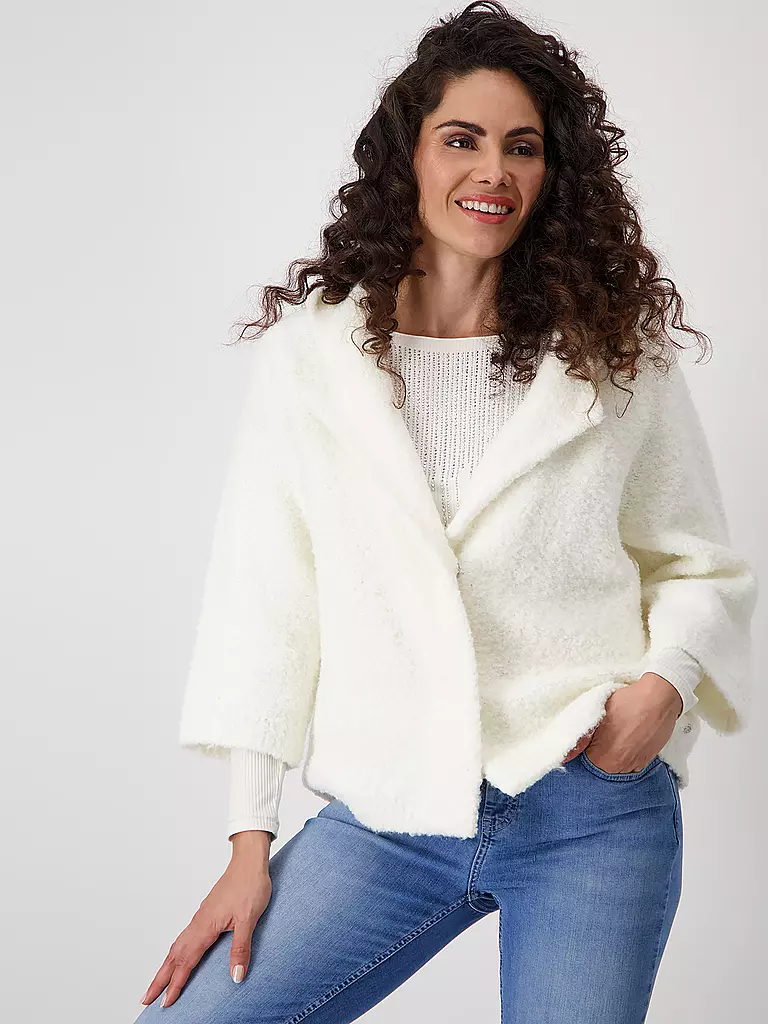 MONARI | Strickjacke in Felloptik | Crema