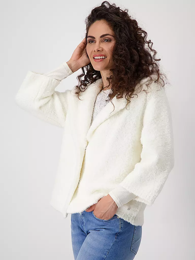 MONARI | Strickjacke in Felloptik | Crema