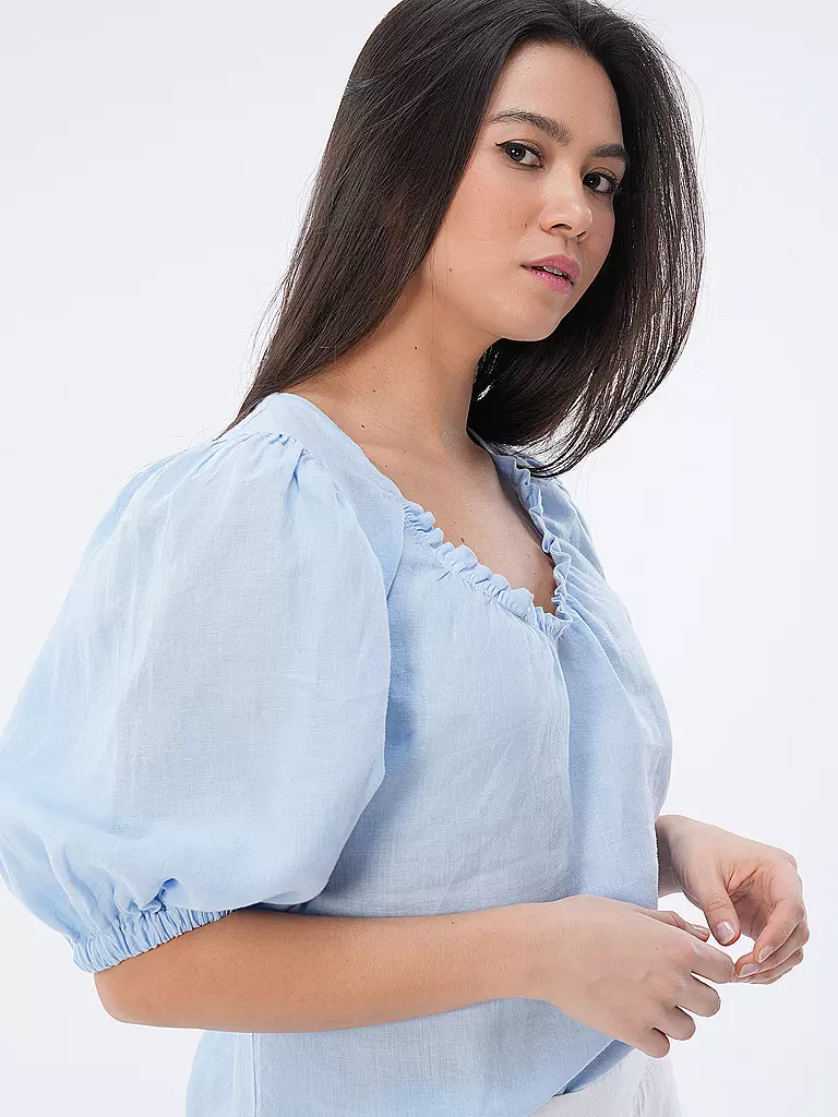 MOS MOSH | Leinenbluse MMTAISSA | Blu chiaro