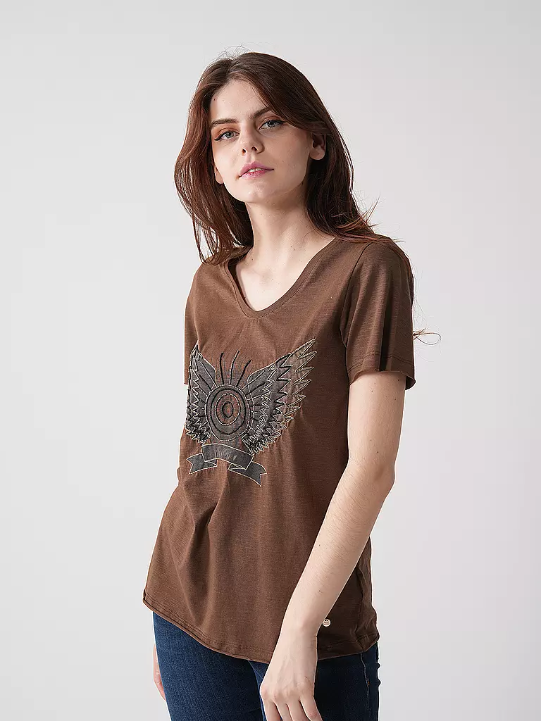 MOS MOSH | T-Shirt MMGETHIO-SSTEE | Marrone chiaro