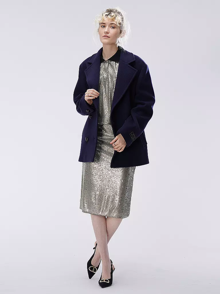 MSGM | Cappotto di lana | Blu scuro