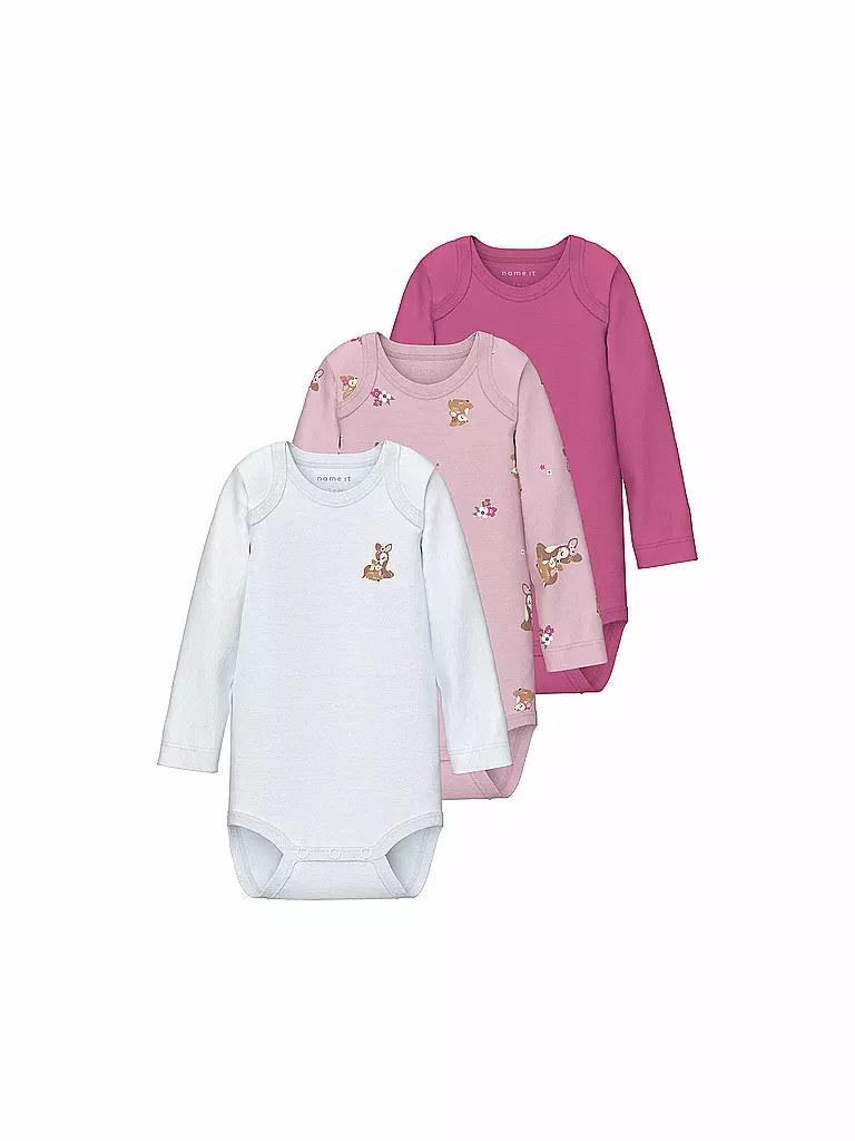 NAME IT | Body neonato confezione da 3 NBFBODY | Fucsia