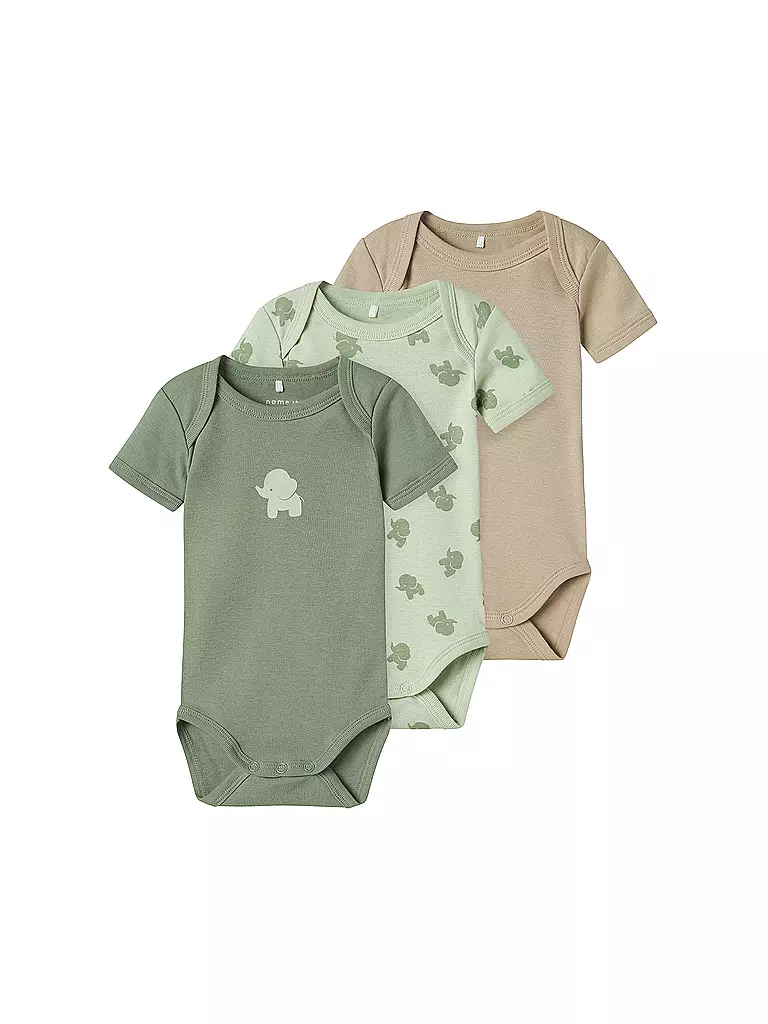 NAME IT | Body neonato NBMBODY, confezione da 3 | Verde chiaro
