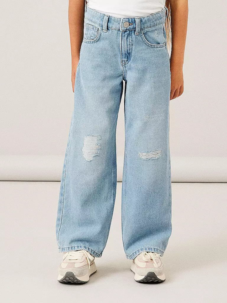 NAME IT | Jeans a vita alta e gamba larga da bambina NKFROSE | Blu chiaro