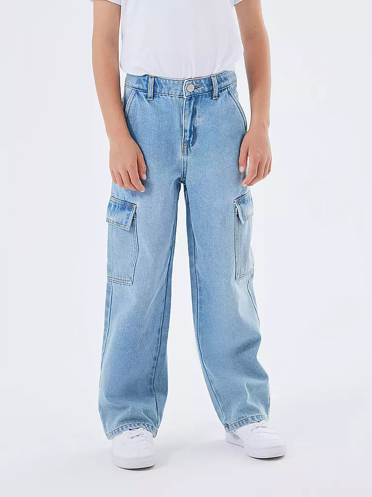 NAME IT | Jeans cargo regular fit NKFROSE da bambina | Blu chiaro
