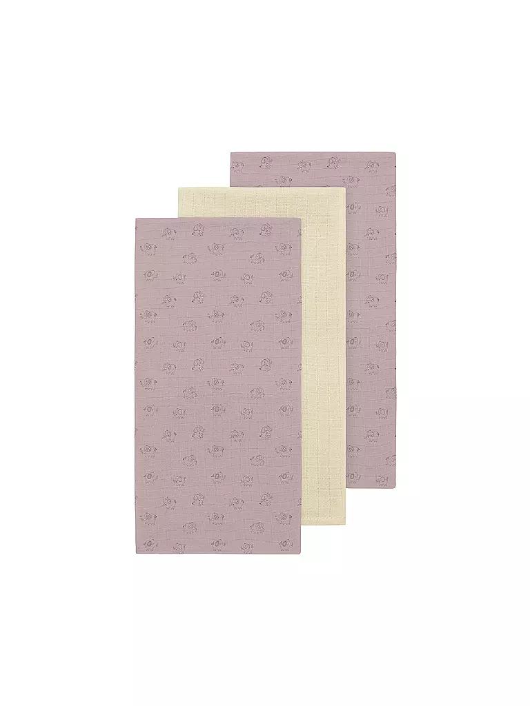 NAME IT | Set di 3 asciugamani per neonato NBNOHAPPY | Lilla