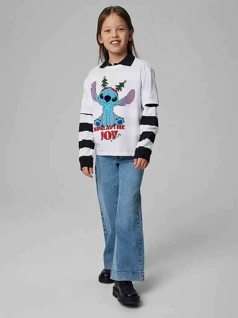 NAME IT | T-shirt da ragazza NKFAKKA STITCH | Bianco