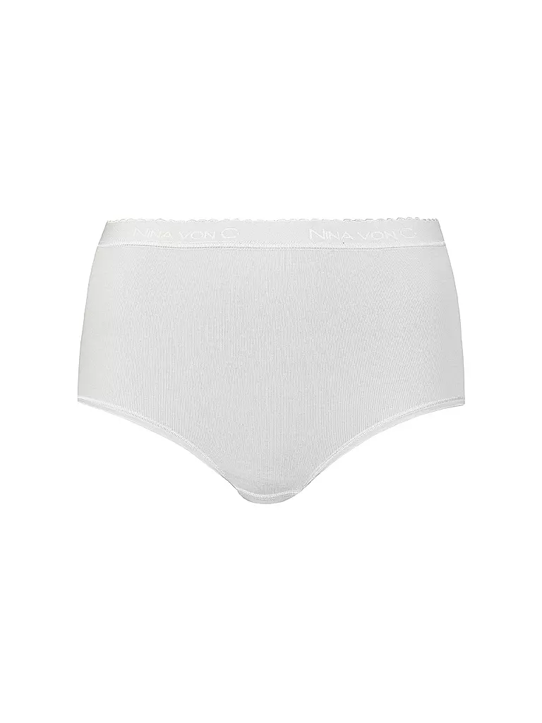NINA VON C | Slip a vita alta Fine Cotton Bianco | Bianco