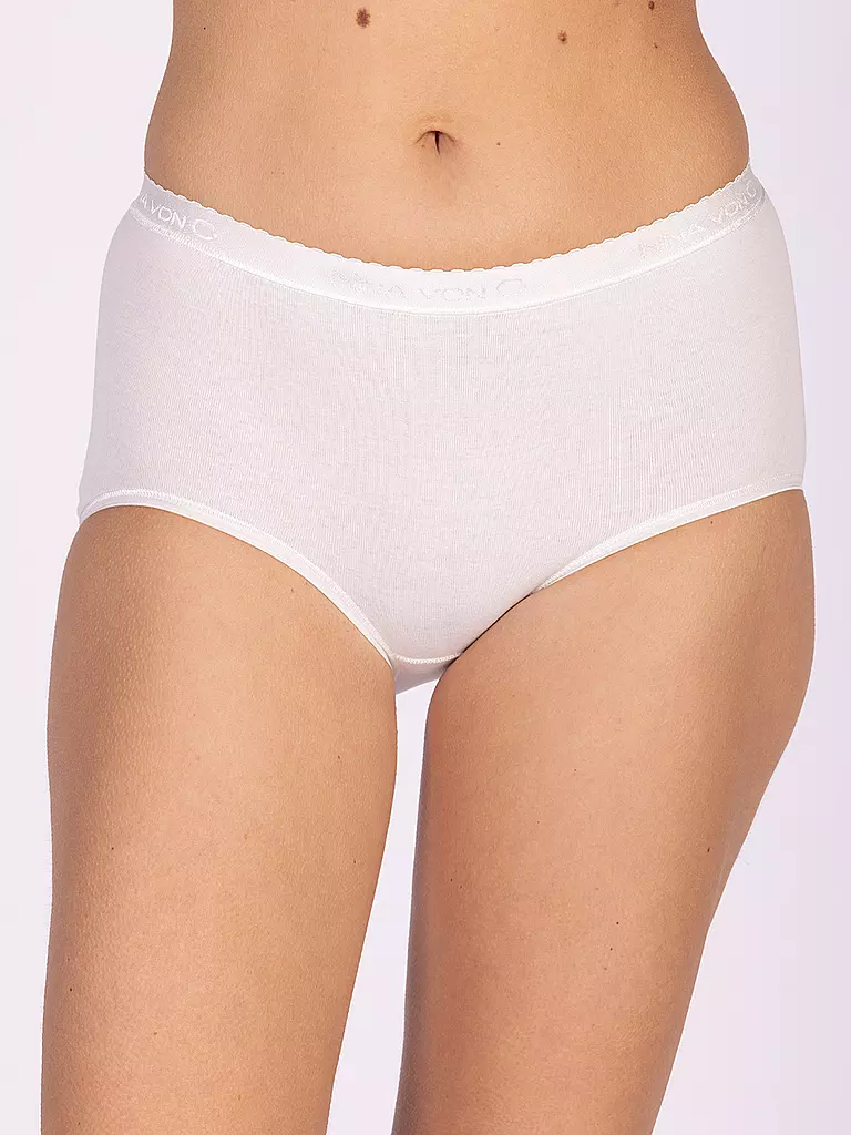 NINA VON C | Slip a vita alta Fine Cotton Bianco | Bianco