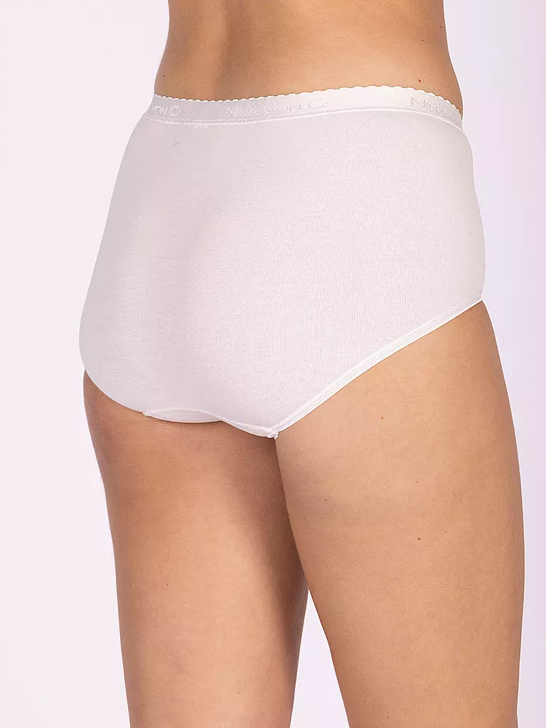 NINA VON C | Slip a vita alta Fine Cotton Bianco | 