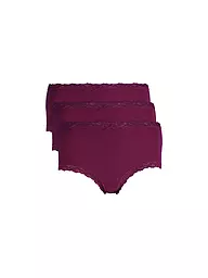 NINA VON C | Slip a vita alta, confezione da 3, nero | Rosso scuro