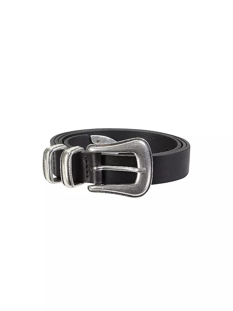 NUDIE JEANS | Cintura in pelle WESTERN SILVER BELT | Nero