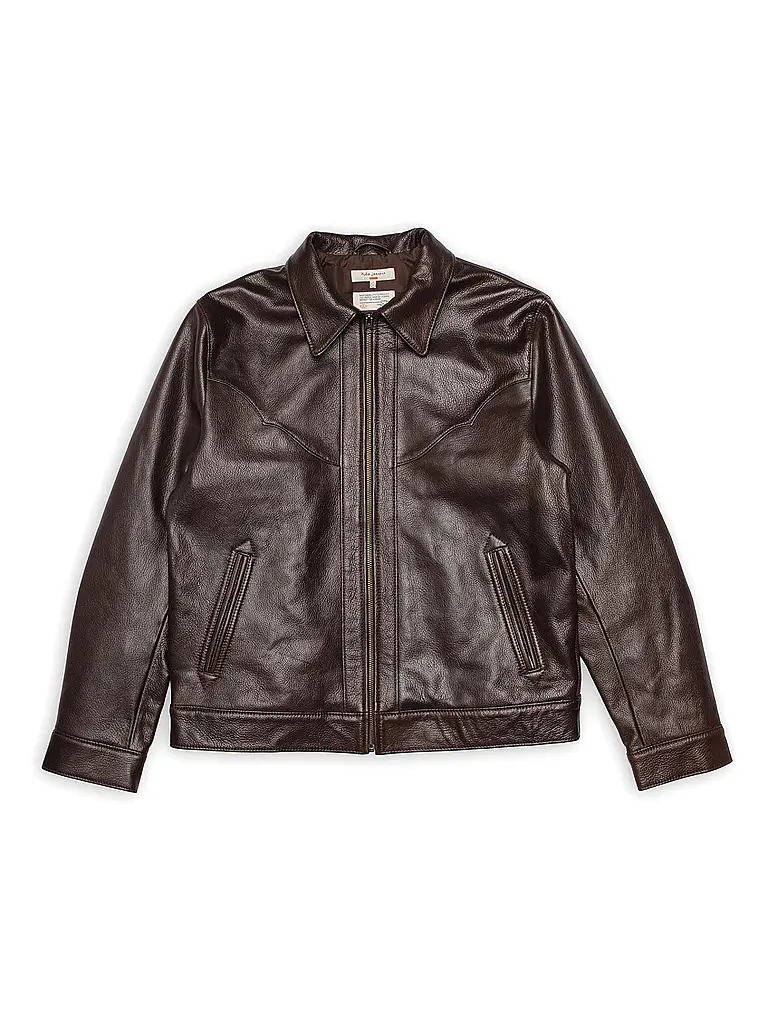 NUDIE JEANS | Giacca in pelle JOPPE WESTERN | Marrone