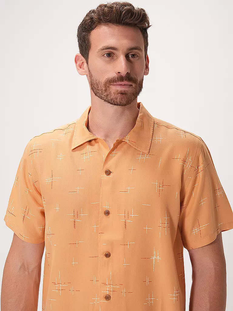 NUDIE JEANS | Hemd Slim Fit ARVID 50S HAWAII | Arancione