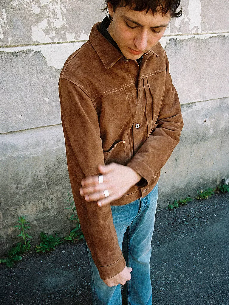 NUDIE JEANS | Lederjacke DANTE II  | Marrone