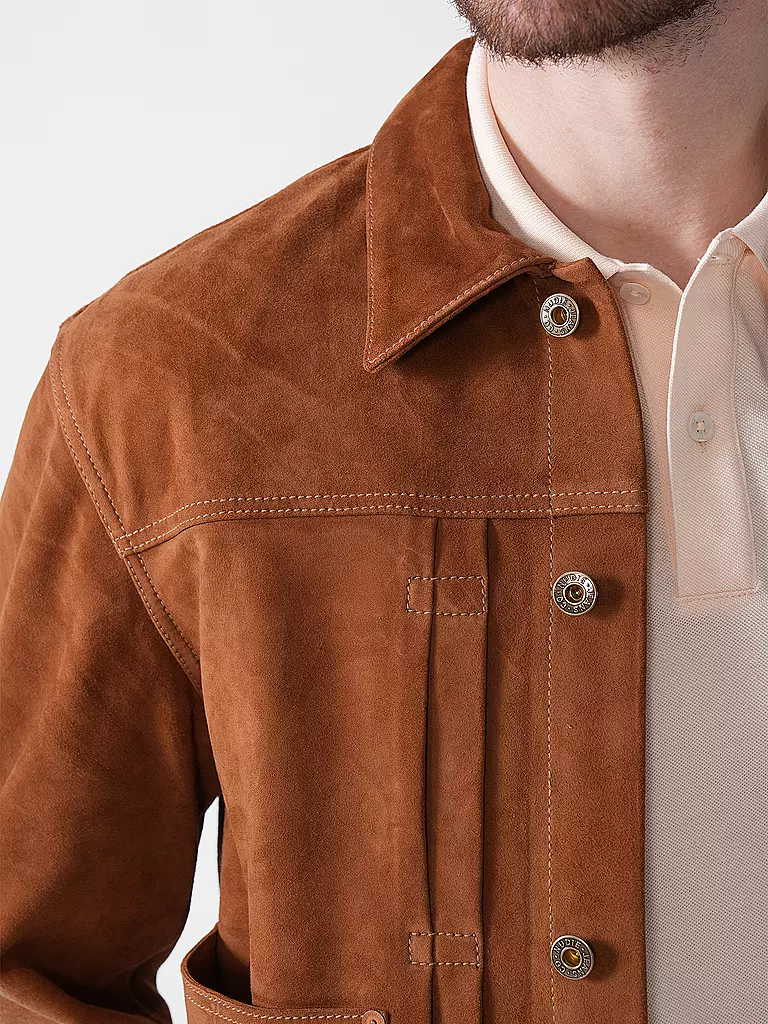 NUDIE JEANS | Lederjacke DANTE II  | Marrone