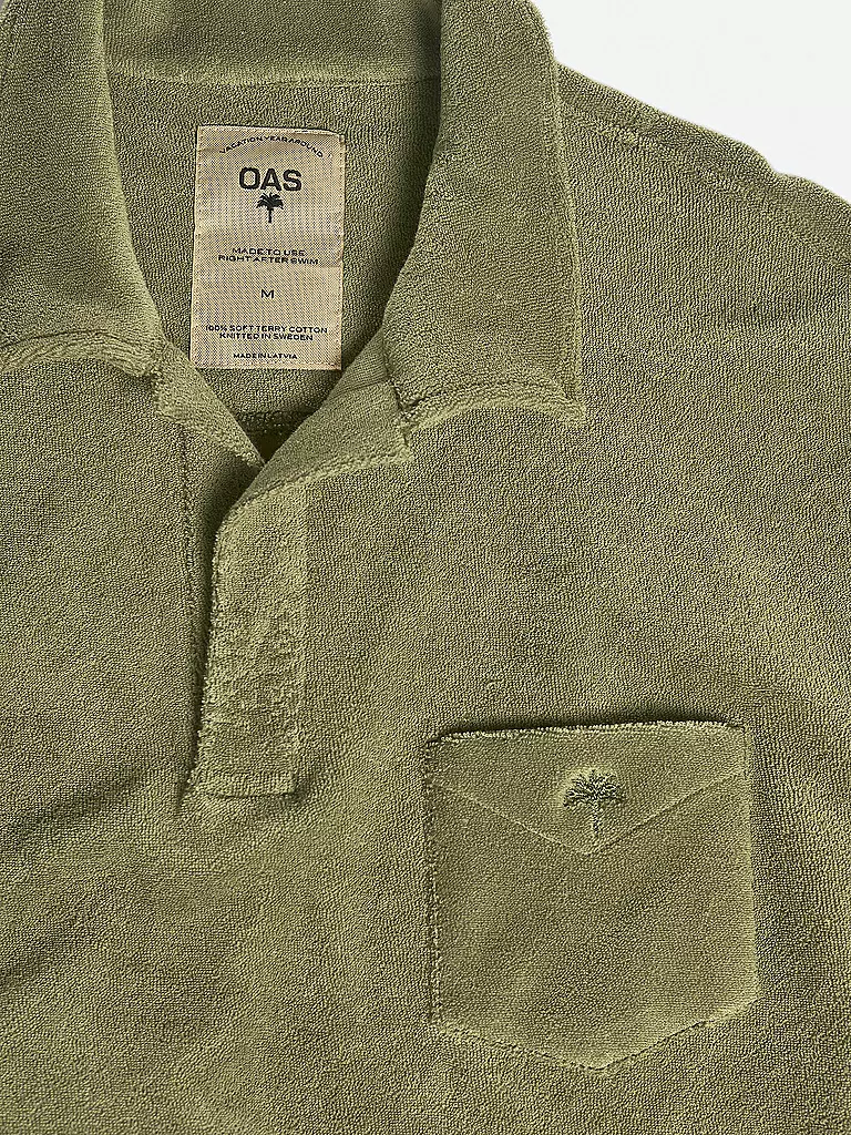 OAS | Frottee Poloshirt | Oliva