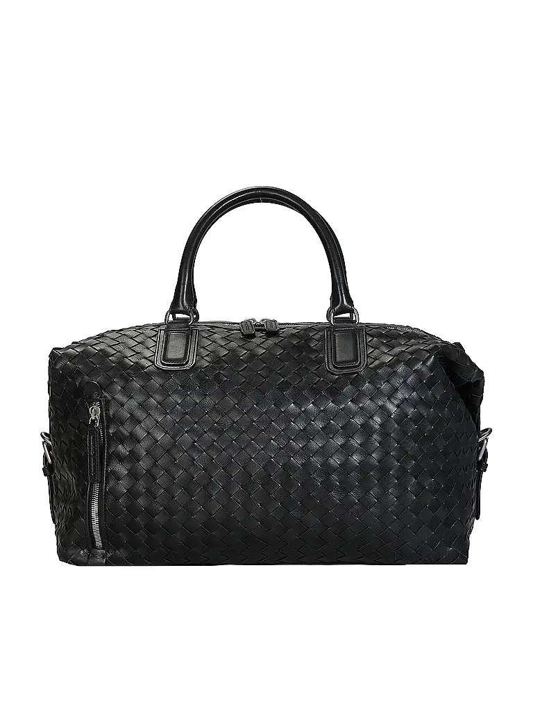 OFFICINE CREATIVE | Borsa in pelle - Borsone da fine settimana ARMOR/019 | Nero
