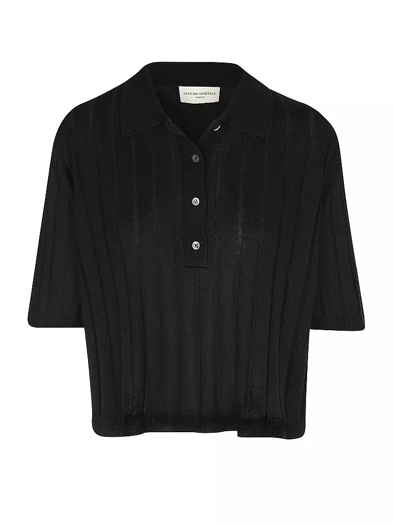 OFFICINE GENERALE | Polo a maniche 3/4 | Nero