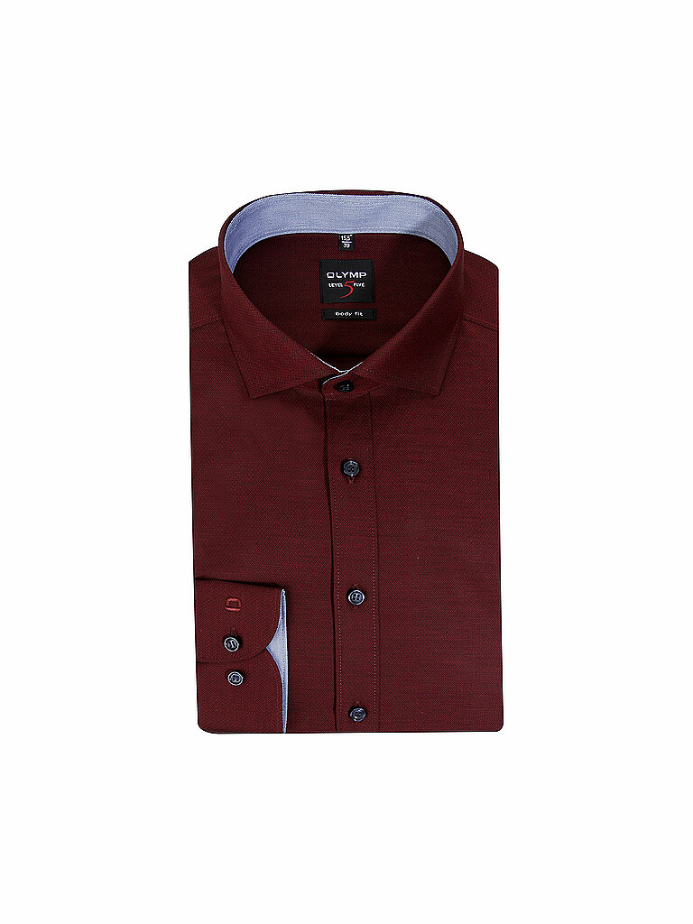 Camicia Body Fit rosso scuro 39