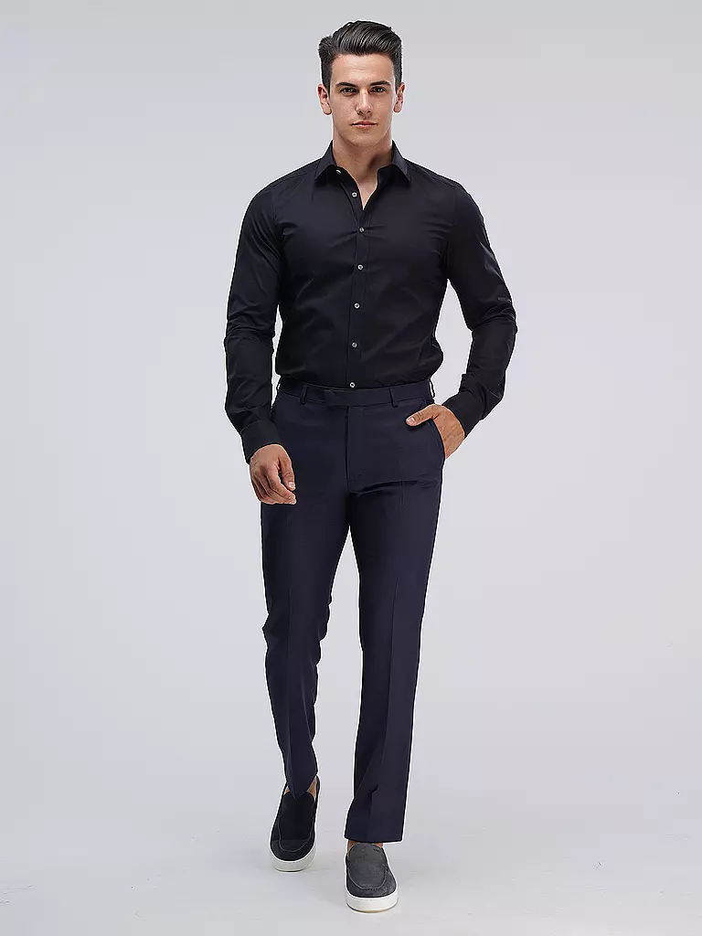 OLYMP LEVEL FIVE | Camicia Body Fit (maniche extra lunghe) | Nero