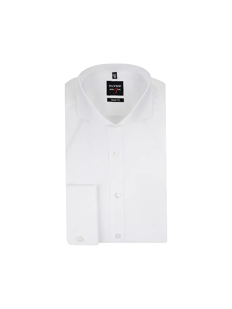 OLYMP LEVEL FIVE | Camicia Body Fit | Bianco