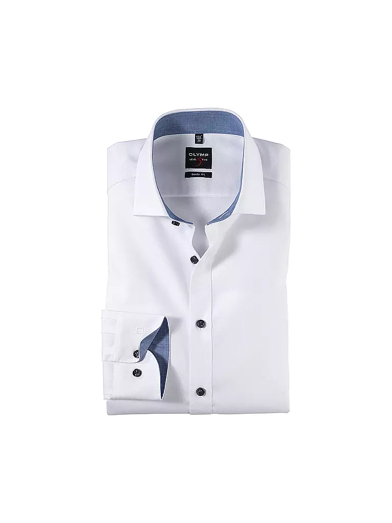 OLYMP LEVEL FIVE | Camicia Body Fit | Bianco