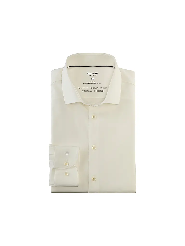 OLYMP LEVEL FIVE | Camicia Body Fit | Beige