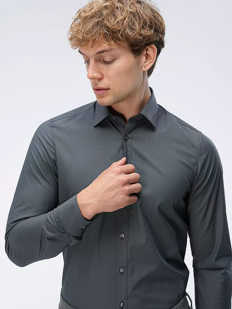 OLYMP LEVEL FIVE | Camicia Body Fit | Grigio