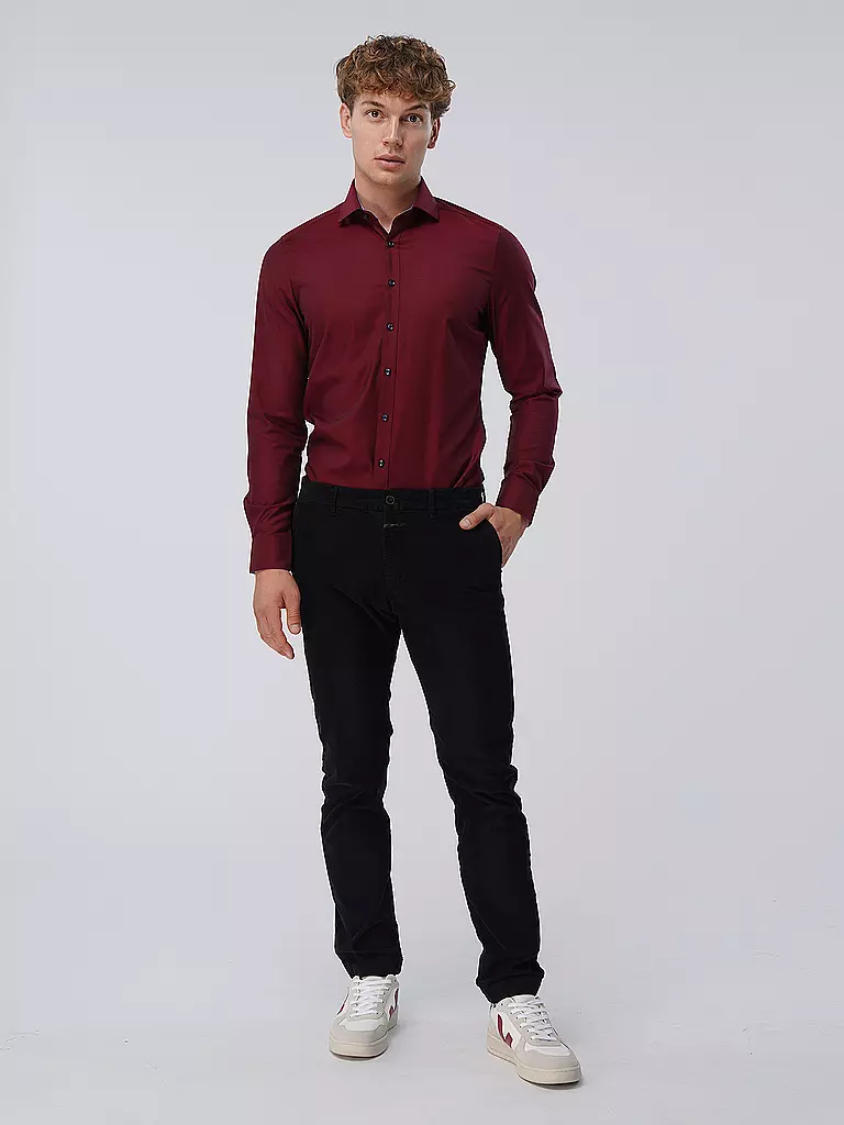 OLYMP LEVEL FIVE | Camicia Body Fit | Rosso scuro