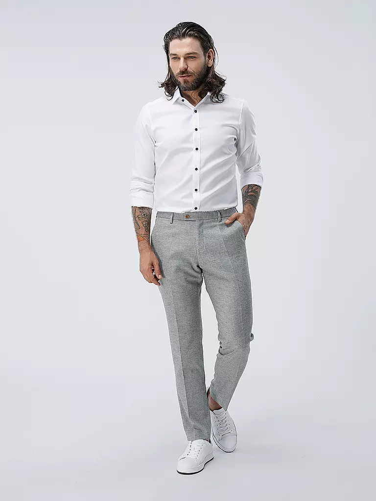 OLYMP LEVEL FIVE | Camicia Body Fit | Bianco