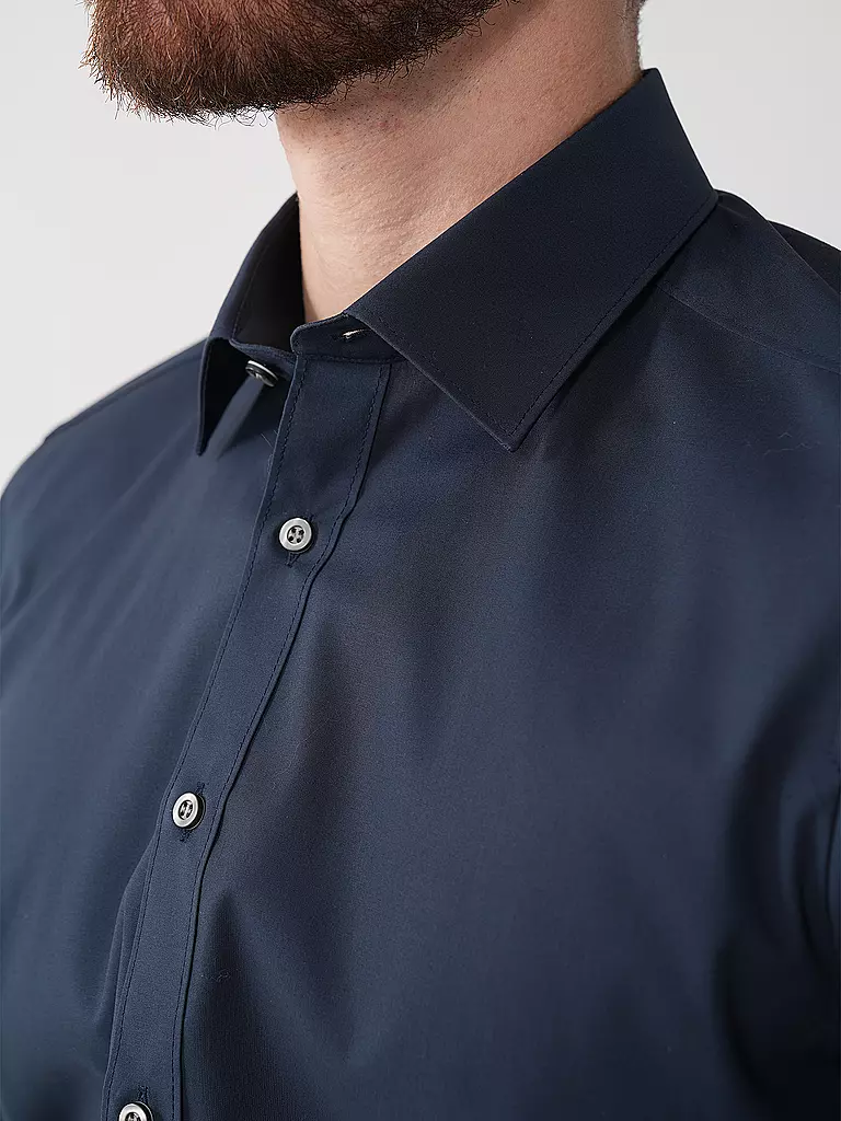 OLYMP LEVEL FIVE | Camicia Body Fit | Blu scuro