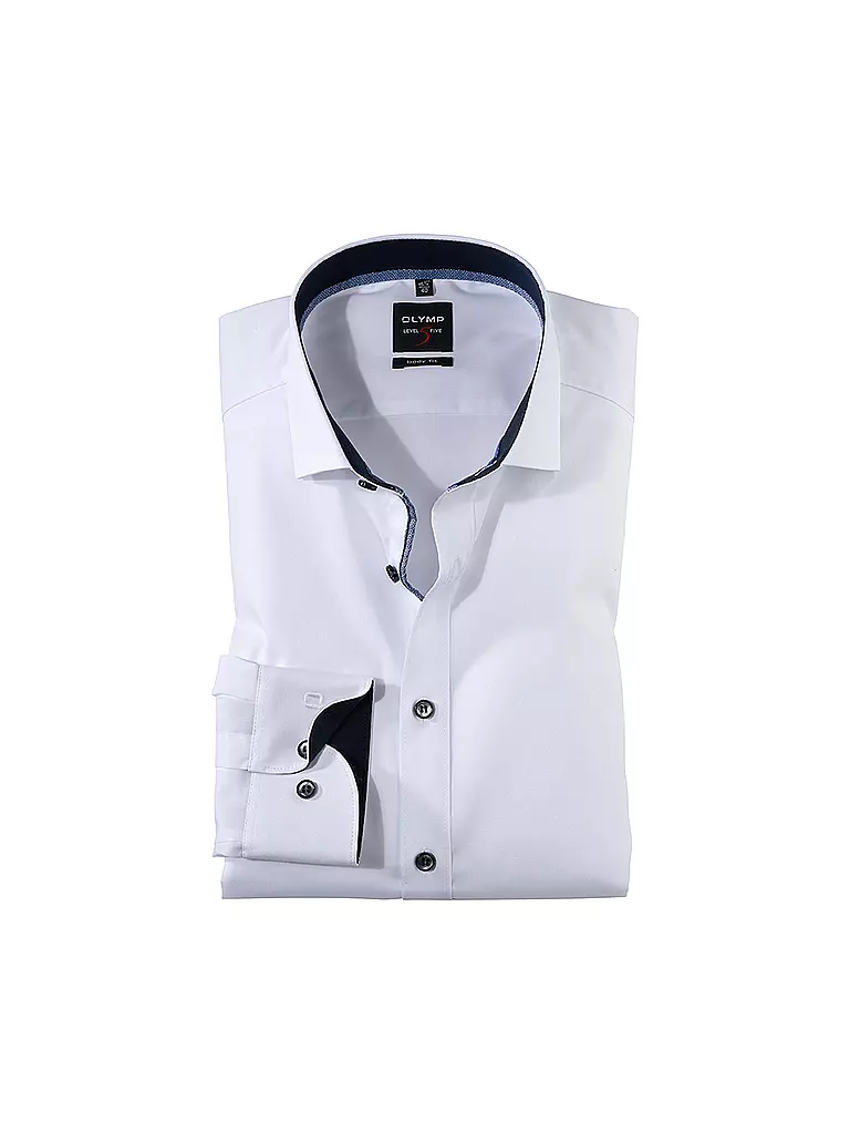 OLYMP LEVEL FIVE | Camicia Body-Fit | Bianco