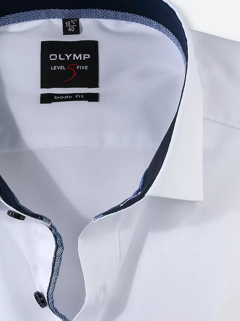 OLYMP LEVEL FIVE | Camicia Body-Fit | Bianco