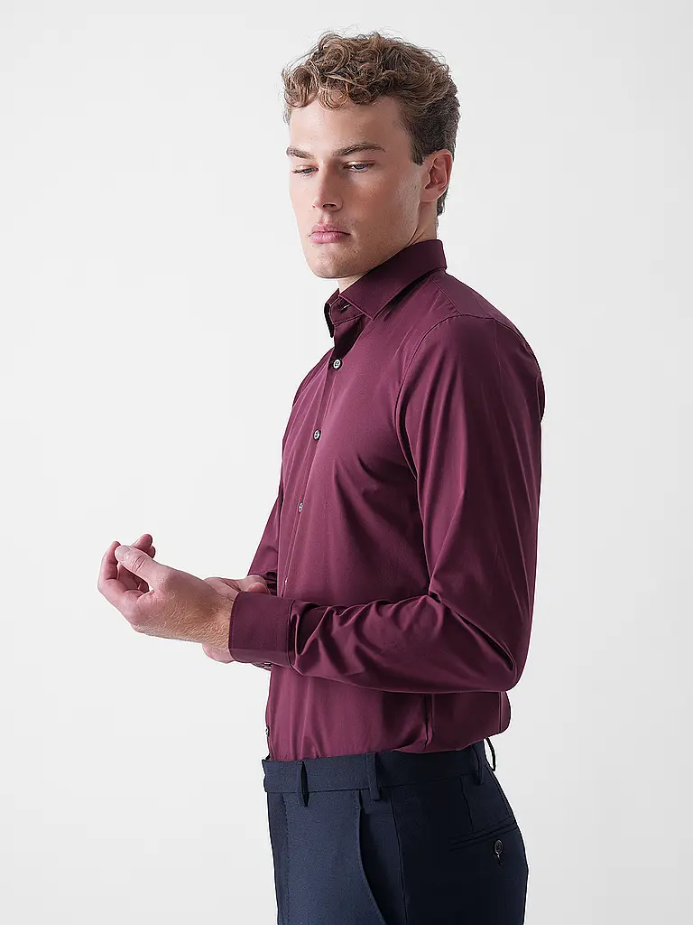 OLYMP NO.6 | Camicia Regular Fit | Rosso scuro
