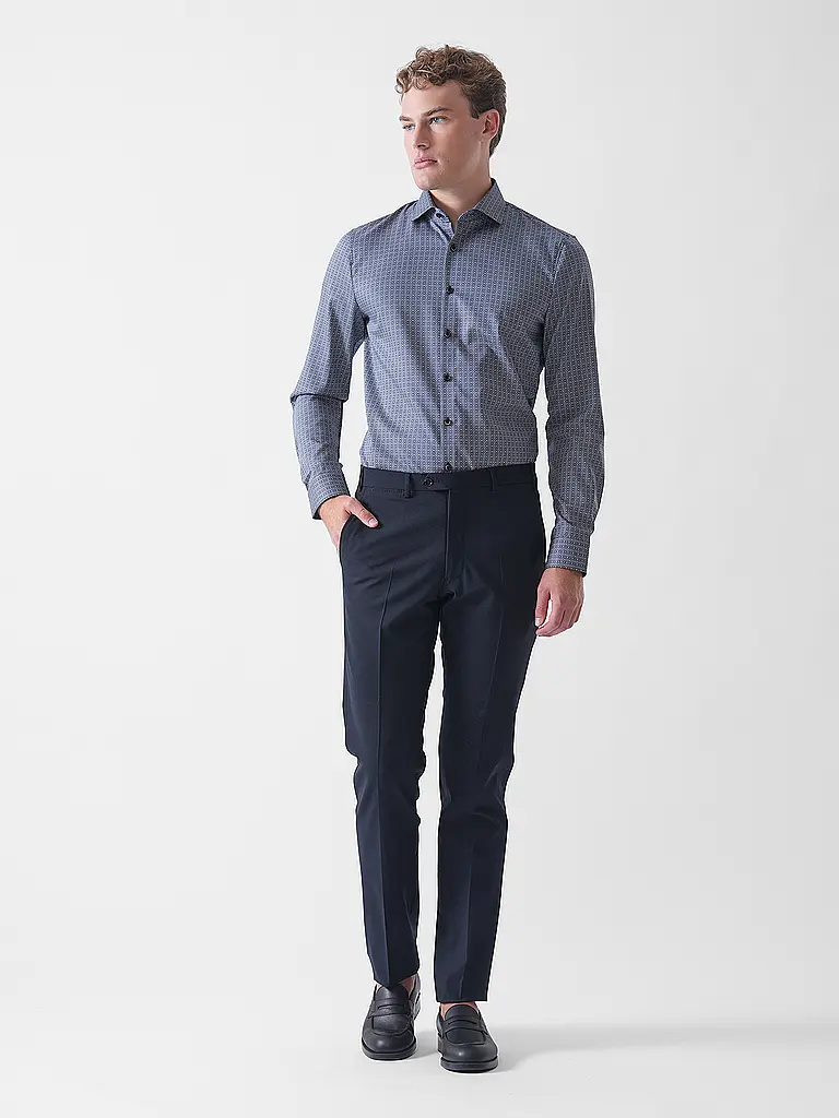 OLYMP NO.6 | Camicia Slim Fit | Blu scuro