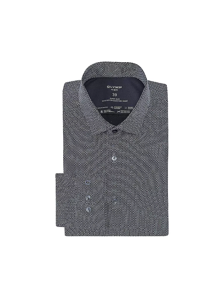 OLYMP NO.6 | Hemd  Super Slim | Blu scuro