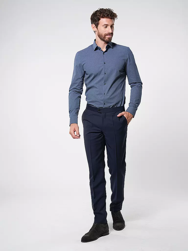 OLYMP NO.6 | Hemd  Super Slim | Blu scuro