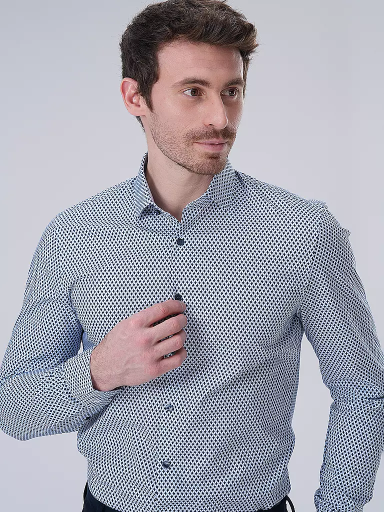 OLYMP NO.6 | Hemd Super Slim | Blu scuro
