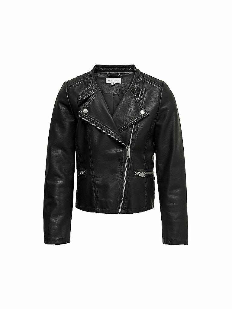 Giacca da biker da ragazza in similpelle KONFREYA nero 158