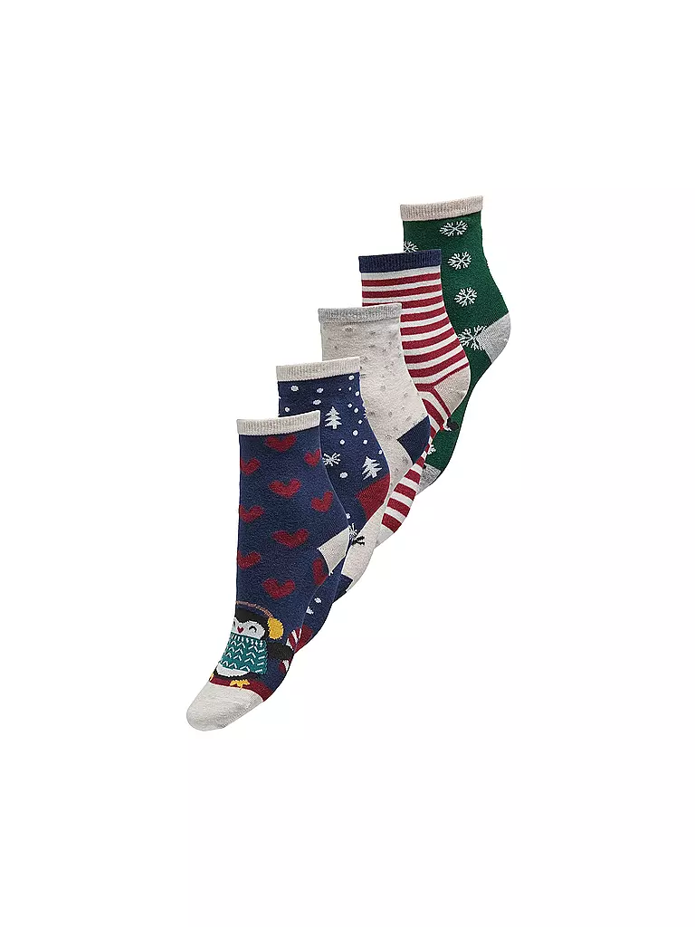 ONLY | Calze ONLCHRISTMAS, confezione da 5, high risk red | Multicolore