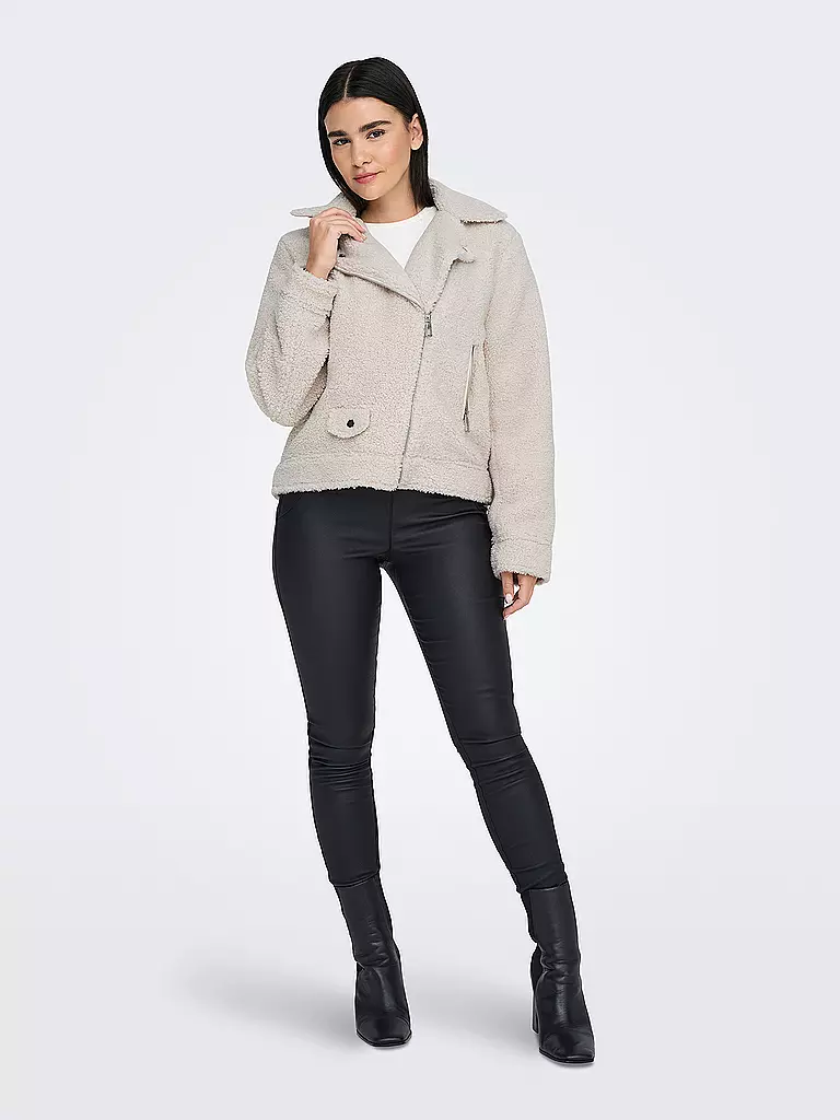 ONLY | Giacca effetto pelliccia ONLRIO TEDDY BIKER | Crema